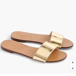 J Crew metallic slide sandals